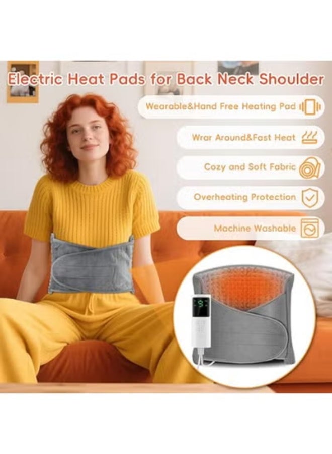 Extra Large Electric Heating Pad Wrap - 12'' x 50'' Heat Belt for Back, Neck, and Shoulder Pain Relief - 9 Heat Levels & Auto Shut-Off for Period Cramps - Image 2